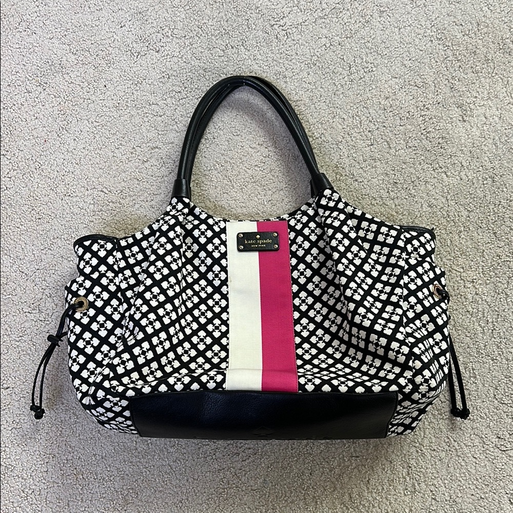 Kate Spade Black and White Houndstooth Tote
